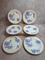 Lot de 6 assiettes plates terre de fer Sarreguemines Feria décor violet ancien