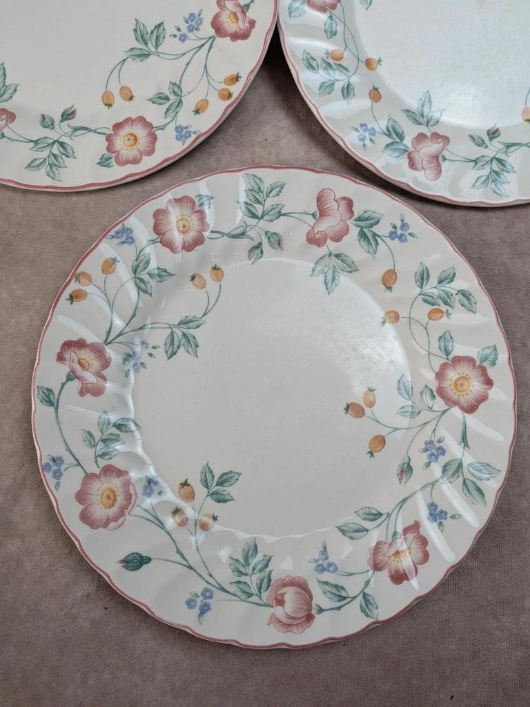 Lot de 5 assiettes plates Churchill Briar Rose – Faïence anglaise vintage