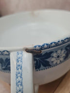 Légumière ancienne en bn terre de fer Sarreguemines “nancy” complète – plat + couvercle 💙