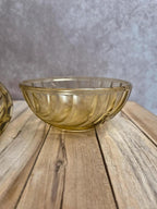 Bonbonnière vintage en verre ambré Made in France