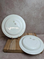 Lot de 2 plats ronds Opaceline Salins liseré doré vintage