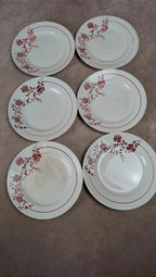 Lot de 6 petites assiettes demi-porcelaine Saint-amand modèle Marcel