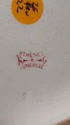 Broc de toilette ancien Kg Lunéville modèle Athènes décor rouge – grand format