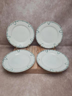 Lot de 4 assiettes anciennes Terre de fer Saint-amand décor vert 🌿