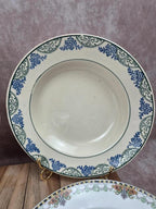 Lot de 6 assiettes creuses dépareillées vintage Terre de Fer & faïence ancienne