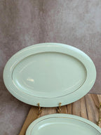 Lot de 3 plats ovales Opaceline Salins liseré doré vintage