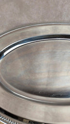 Grand plat ovale en inox vintage