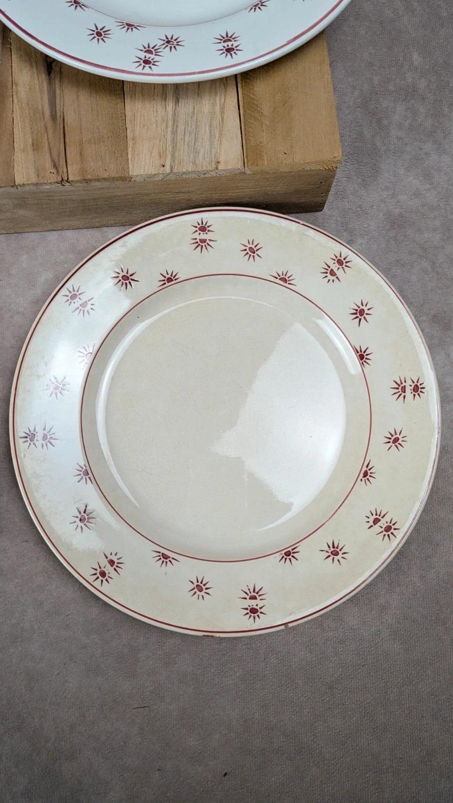 Lot de 4 assiettes plates vintage Sarreguemines – modèle Andrée