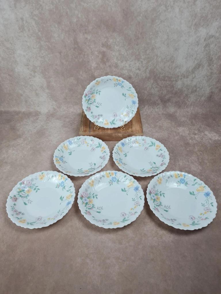 Assiettes creuses Arcopal à fleurs, lot de 6 🌸