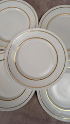 Lot de 6 assiettes à dessert anciennes porcelaine française liseré doré