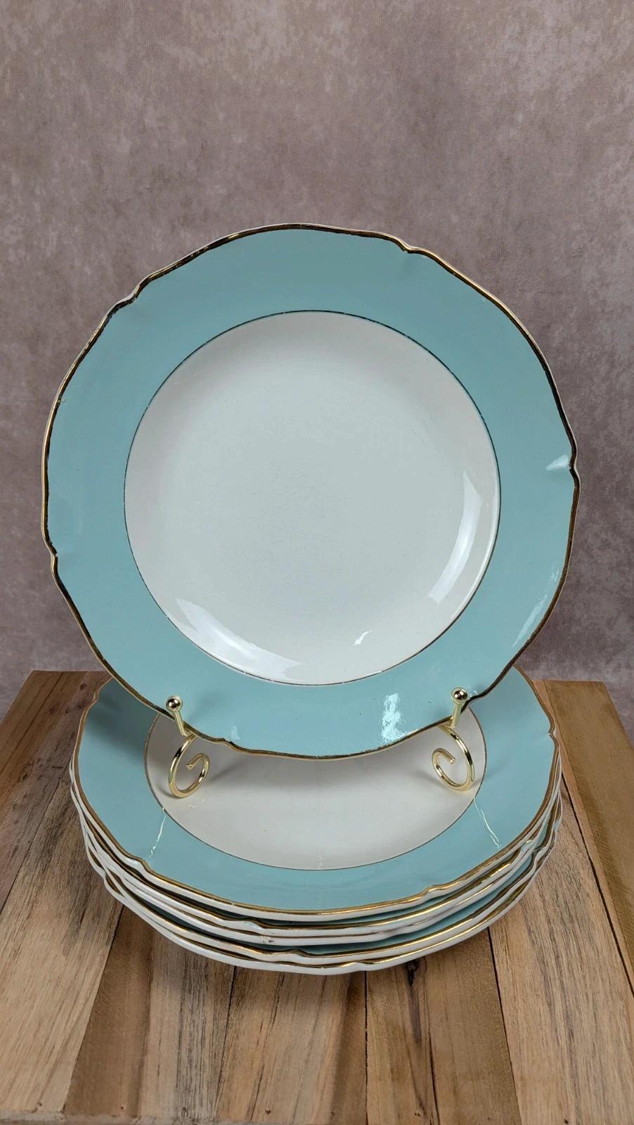 Lot de 6 assiettes creuses anciennes Seranord Saint-amand – Modèle Chambord