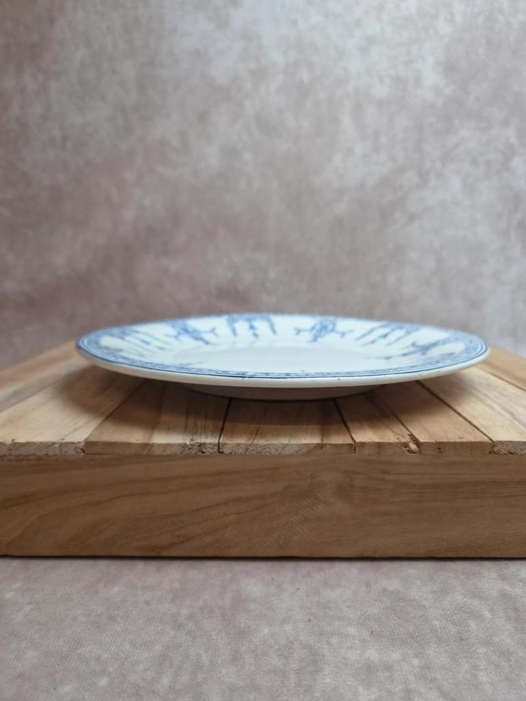 Ancienne assiette plate Gien 1860-1871 – faïence décor bleu – Xixe siècle