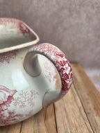 Petit broc ancien terre de fer Hamage Nord modèle Jardinière – décor rose