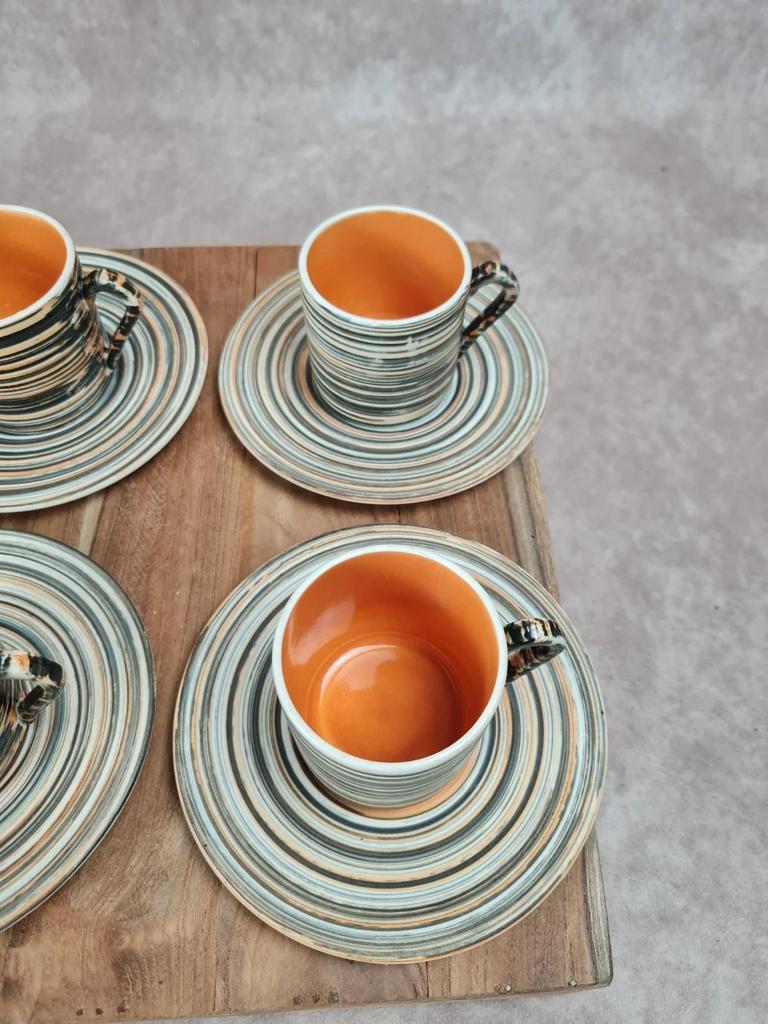 Lot de 6 tasses & sous-tasses Salins – modèle Bessans – vintage 🇫🇷