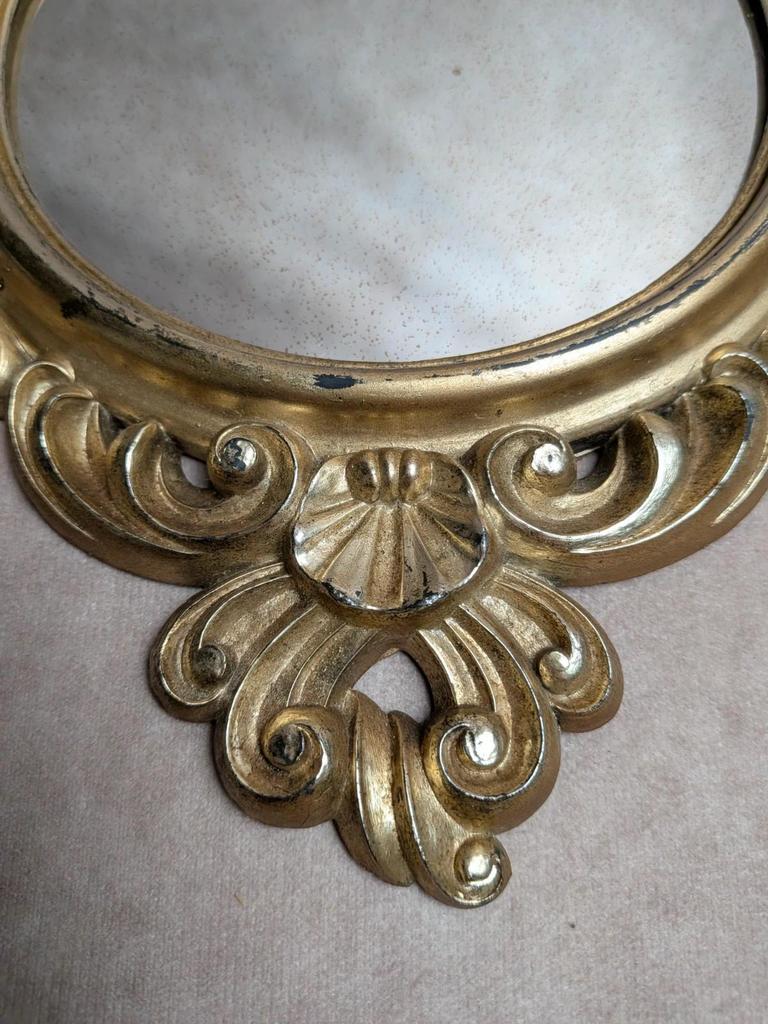 Miroir mural vintage style baroque rocaille doré