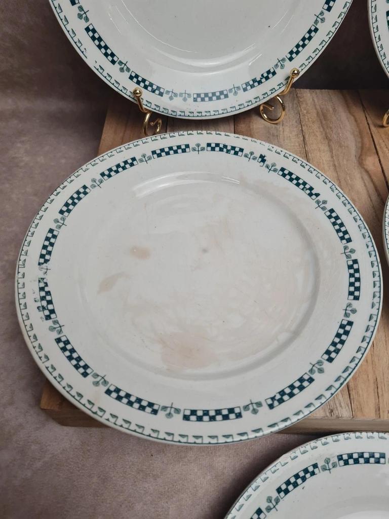 Lot de 5 assiettes terre de fer Gien modèle Sophia 💚