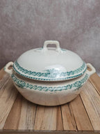 Soupière ancienne Longwy modèle Mireille 🌿 Terre de fer verte – charme authentique
