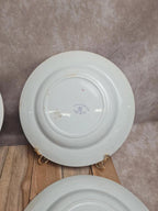 Lot 5 assiettes creuses Terre de Fer Creil & Montereau Service Louis Xv lilas rare