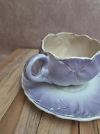 2 grandes tasses à petit déjeuner / chocolat Kg Lunéville avec soucoupes