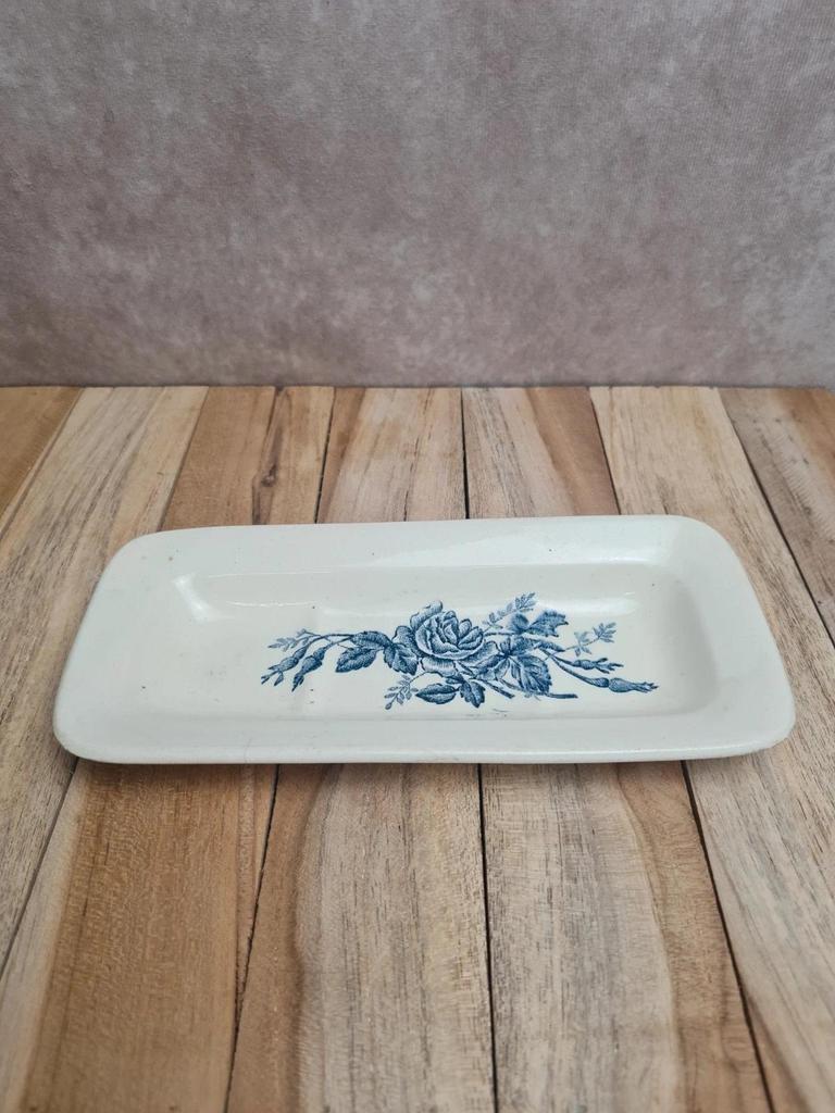 Petit porte-brosse à dents ou vide-poche vintage en terre de fer Longchamp, modèle Rosa 🌿