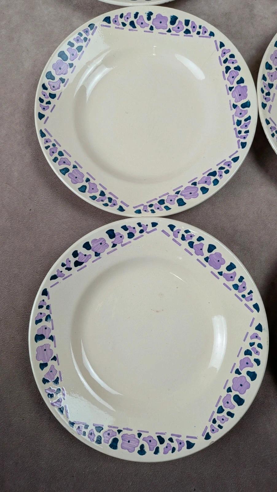 Lot 8 assiettes à dessert Longchamp Terre de Fer modèle Cannes
