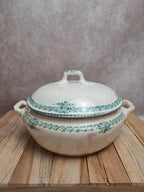 Soupière ancienne Longwy modèle Mireille 🌿 Terre de fer verte – charme authentique