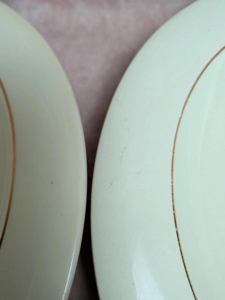 Lot de 12 assiettes creuses Opaceline Salins liseré doré vintage
