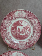 Lot 4 Assiettes Wedgwood Georgia Historical Plates Mulberry Angleterre Vintage