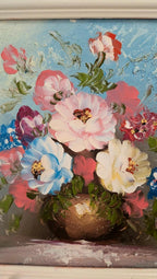 Peinture nature morte – Bouquet de fleurs – Tableau peint à la main