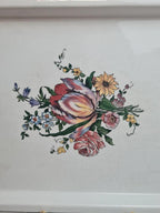 Grand plateau Sarreguemines Lorraine – décor floral romantique – faïence ancienne 🌸