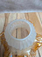 Abat-jour vintage en verre ambré irisé – tulipe