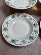 Lot de 6 assiettes creuses anciennes Faïencerie Nouvelle Givors – Modèle Simone – Faïence française