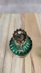 Lot de 2 lampes à huile vintage vertes