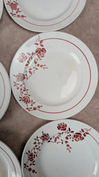 Lot de 6 petites assiettes demi-porcelaine Saint-amand modèle Marcel