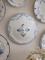 Couvercle de soupière Terre de Fer Creil & Montereau modèle Mireille décor bleu
