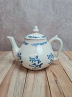 Théière ancienne en grès émaillé décor bleu – esprit Saint-uzé