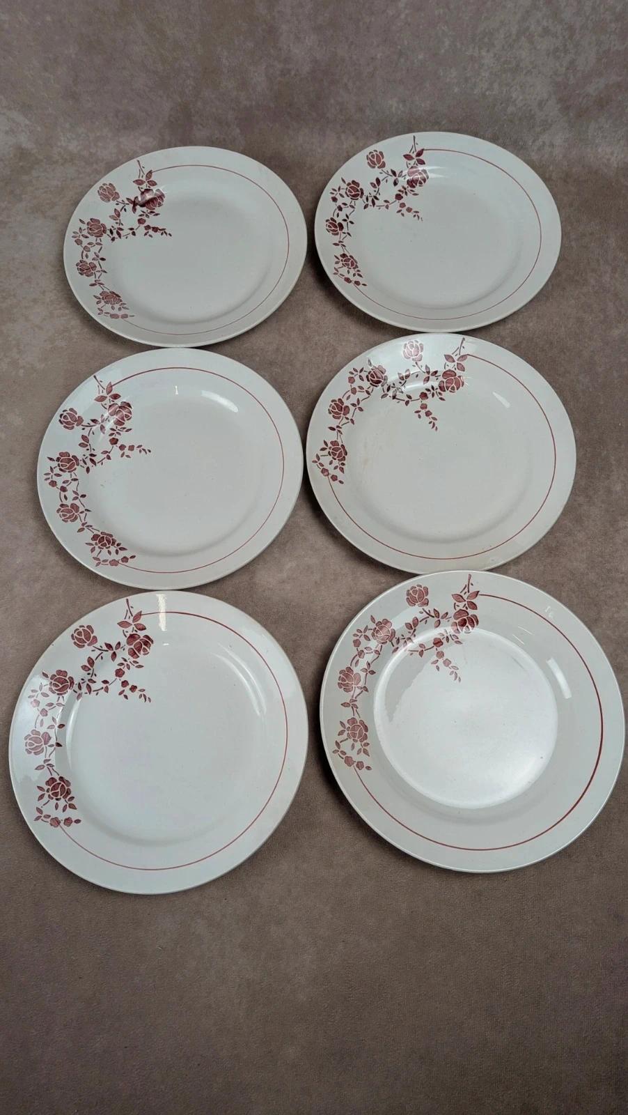 Lot de 6 assiettes plates Saint-amand modèle Marcel