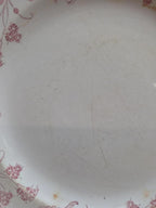 Assiette ancienne Terre de fer Longwy modèle Rambouillet – décor bordeaux