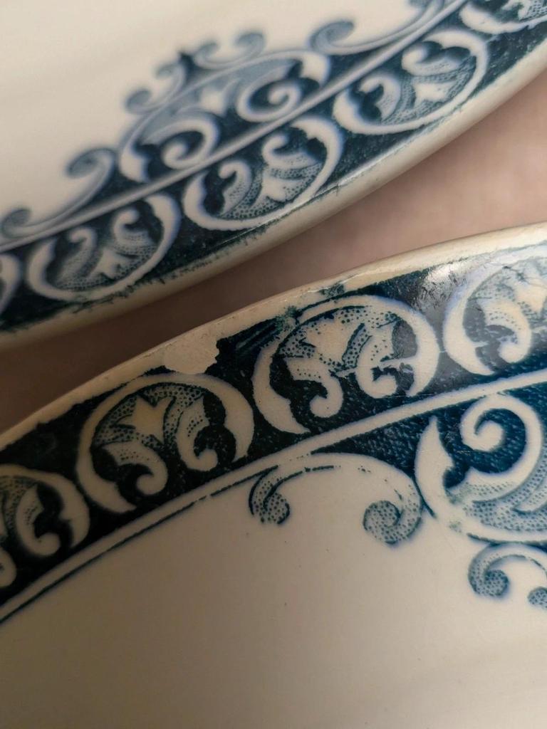 Lot de 5 assiettes plates Terre de Fer St Amand modèle Andrinople