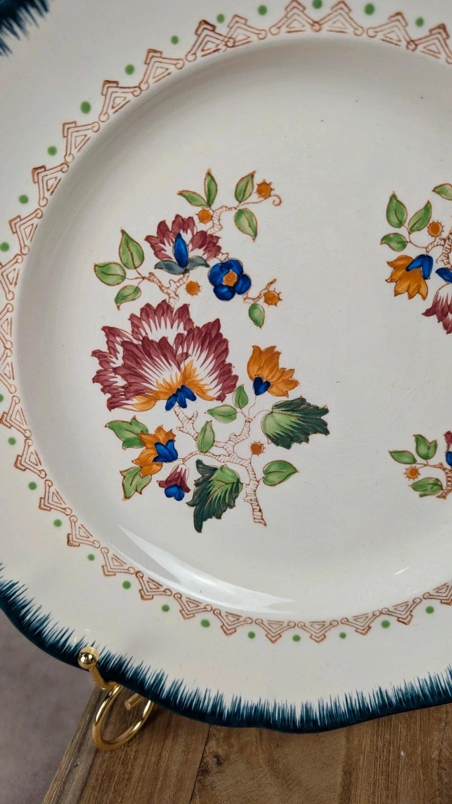 Lot de 2 assiettes anciennes Longwy « Shanghai »