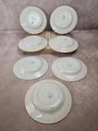 Lot de 7 assiettes creuses anciennes Creil et Montereau. Service La Vallières,23 cm