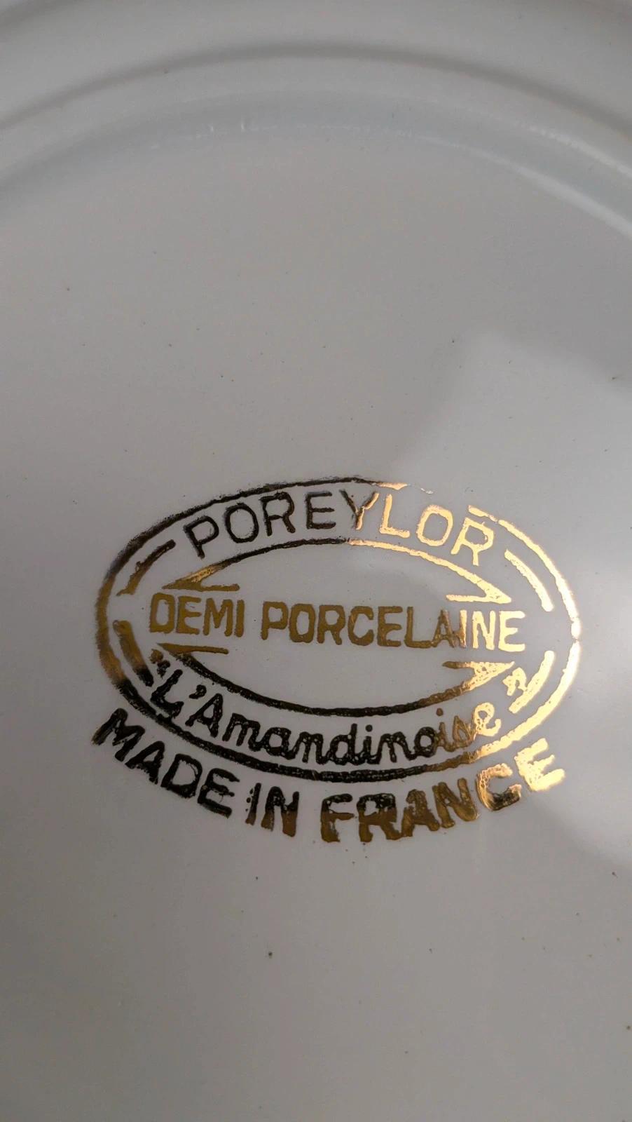 Lot de 6 assiettes à dessert anciennes L’amandinoise – dorure