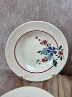 Lot de 4 assiettes creuses vintage Sarreguemines modèle Champfleury