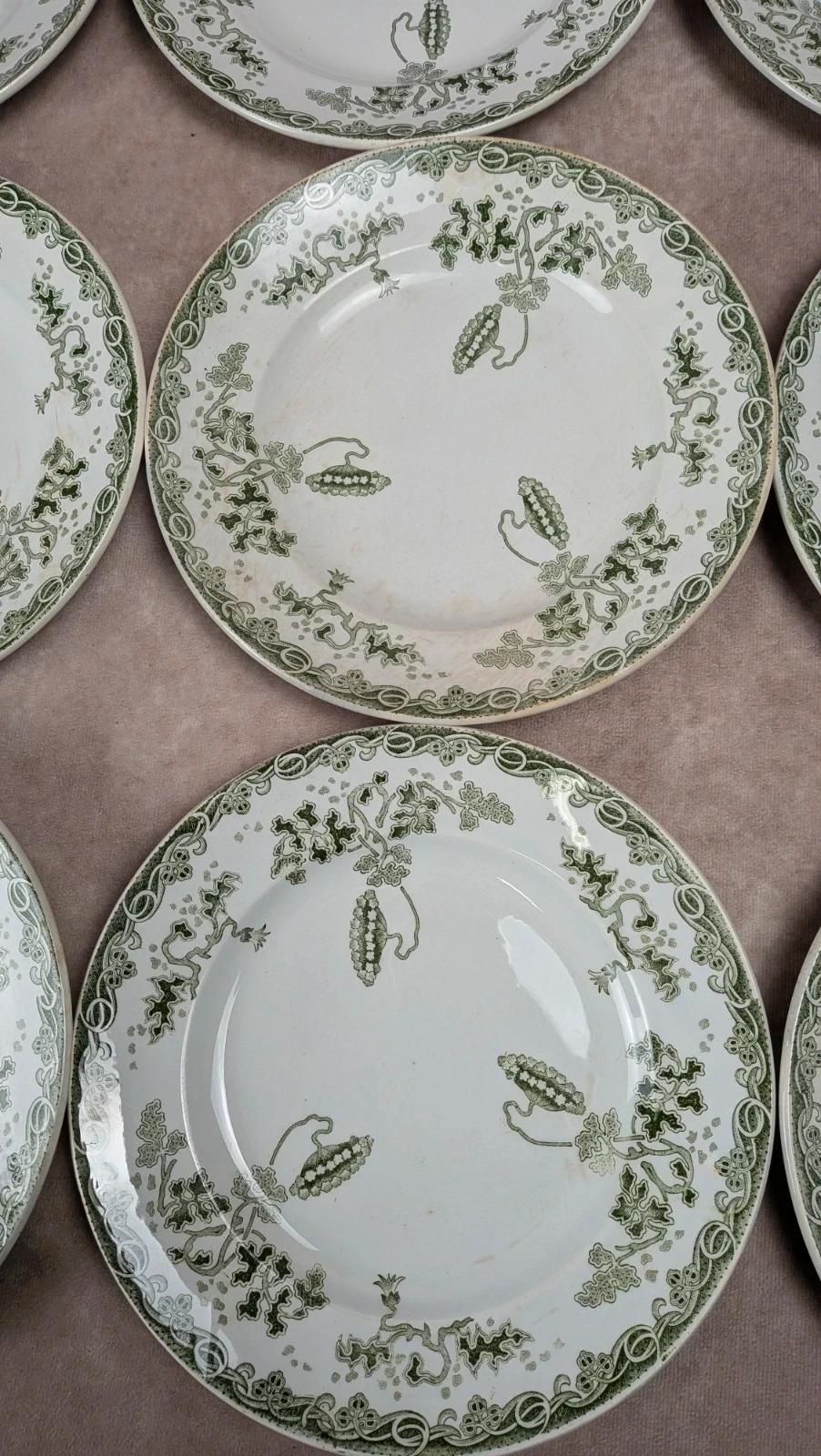 Lot 12 assiettes plates Terre de Fer Saint-amand modèle Modern Style 22 cm