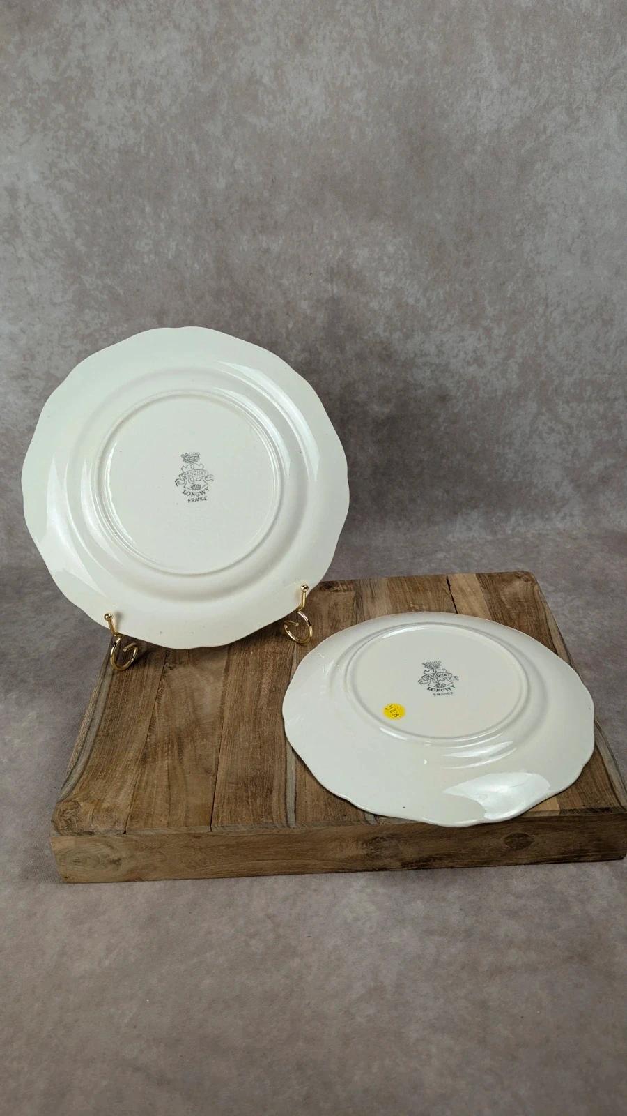 Lot de 2 assiettes anciennes Longwy « Shanghai »