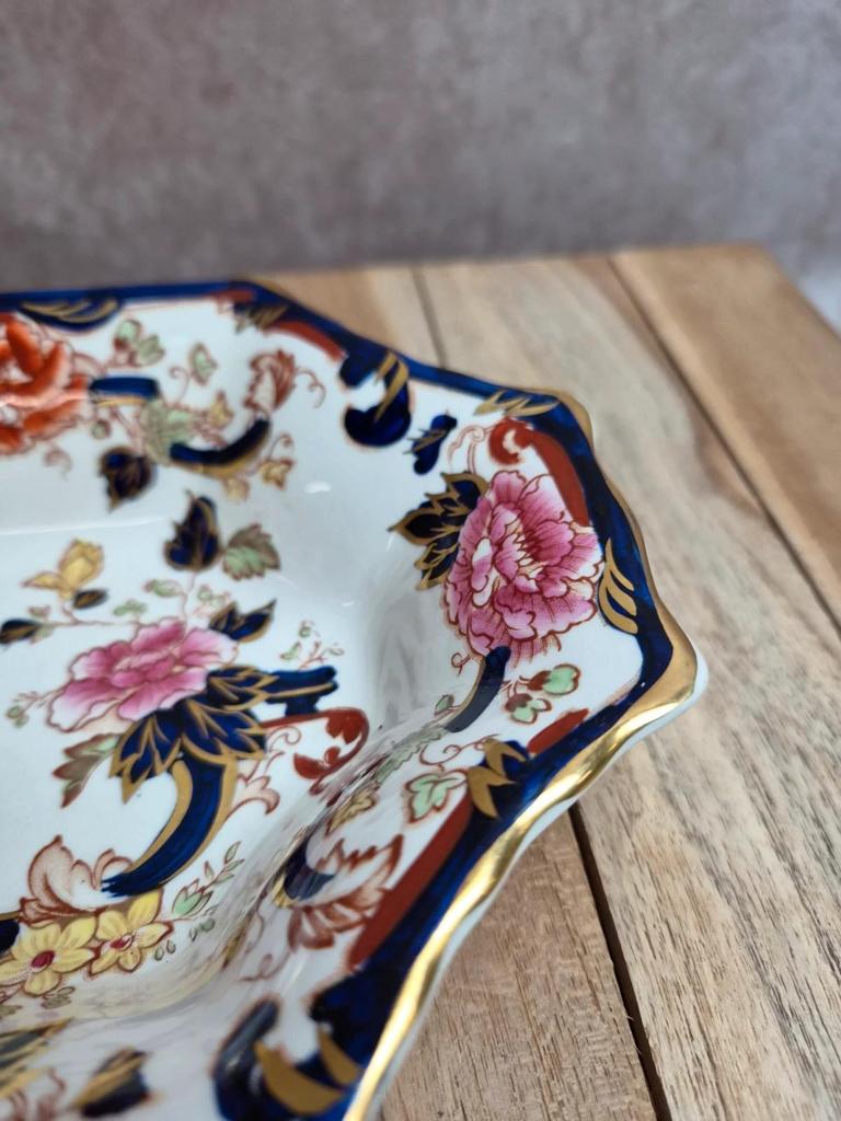 Vide-poche / ravier Mason's Mandalay – Terre de fer anglaise – Décor polychrome et dorure