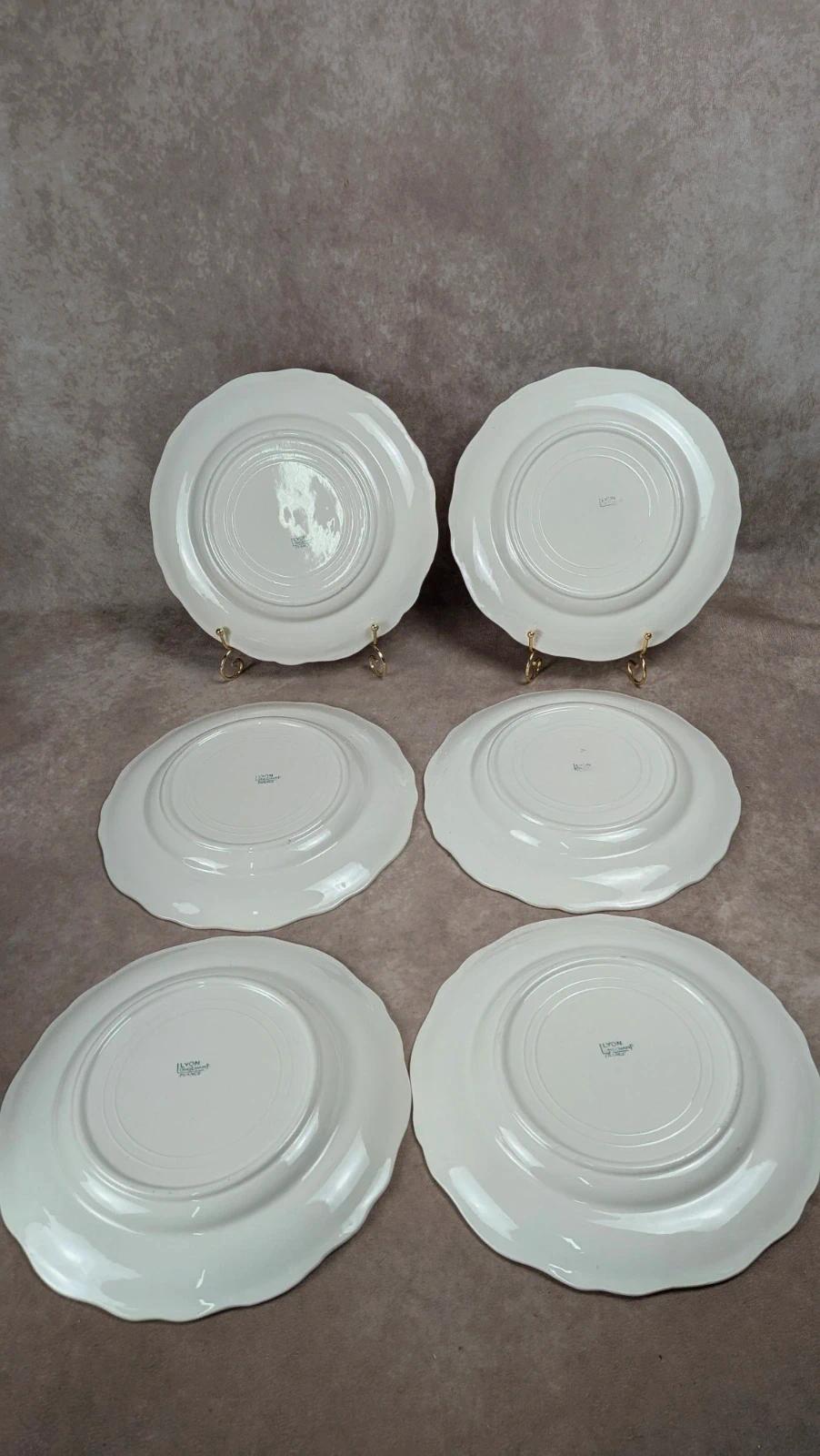 Lot de 6 assiettes plates Longchamp