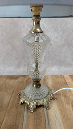 Lampe vintage verre et laiton années 50-60