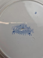 Assiette anglaise ancienne Lace Border bleu – attribuée Job Meigh Old Hall Xixe