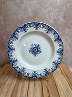 Assiette semi-creuse Terre de Fer Clairefontaine Lg Normandie Xixe décor bleu